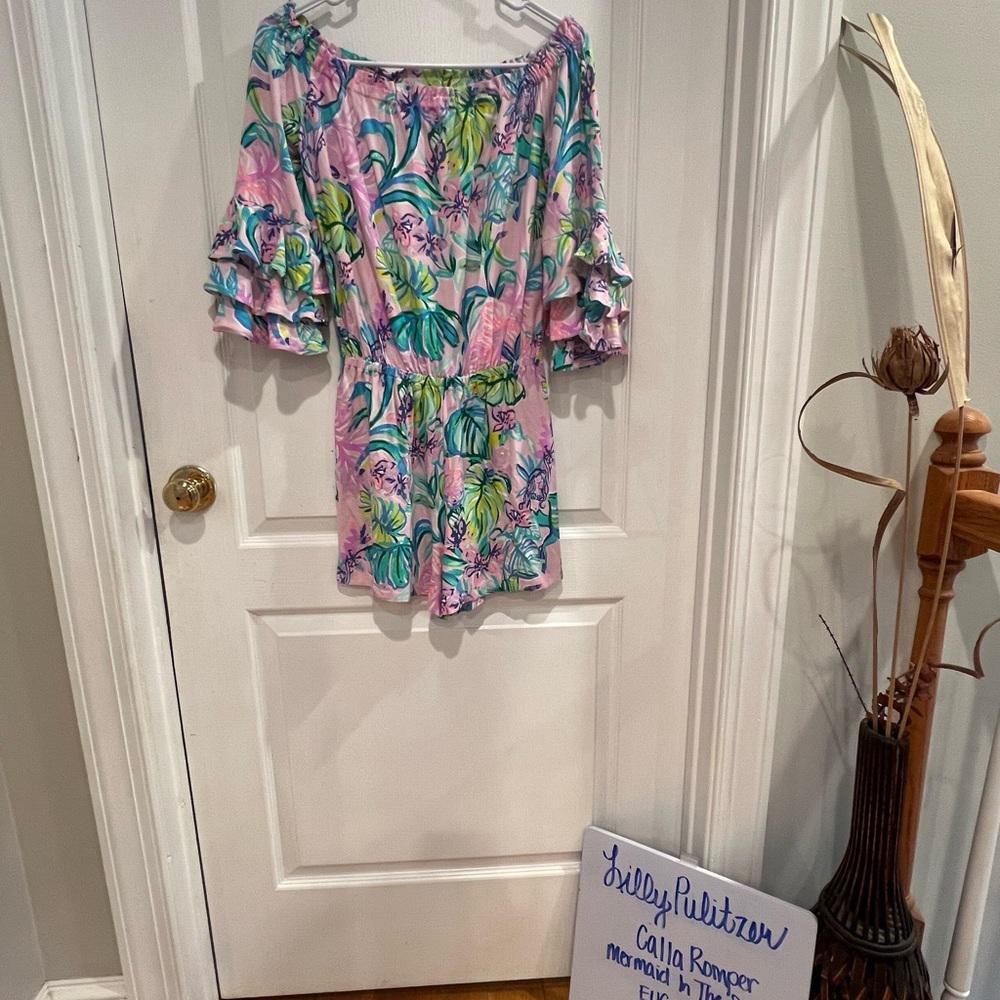 Lilly Pulitzer Tropical Pink and Green Romper